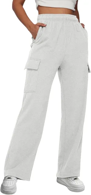 Womens Linen Summer Comfy Palazzo Pants High Waist Baggy Stretchy Plus Size Pant Trousers Office