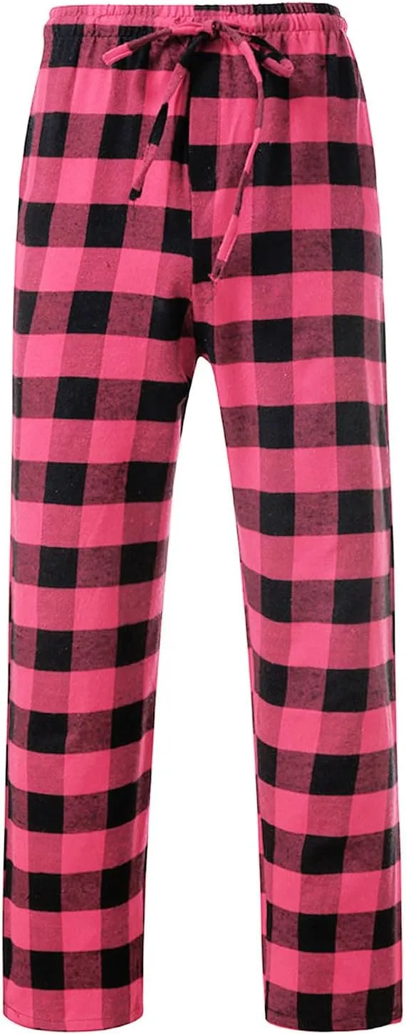 Womens Plaid Pajama Pants Sleepwear Loungewear High Waist Drawstring Long Pants Comfy Trousers Fall Fashion Clothes