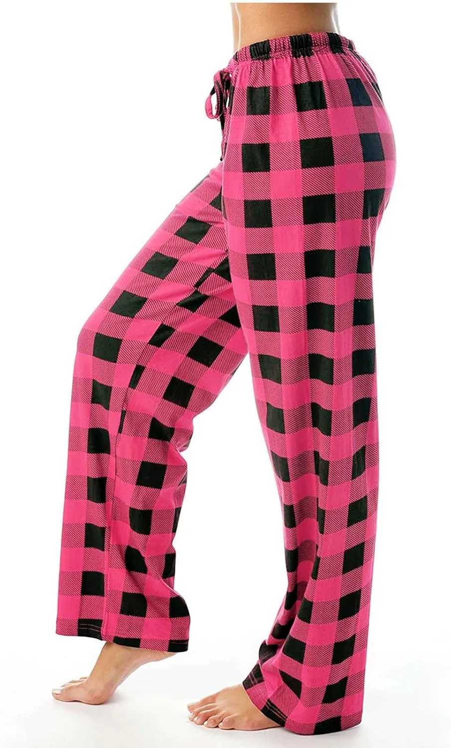 Womens Plaid Pajama Pants Sleepwear Loungewear High Waist Drawstring Long Pants Comfy Trousers Fall Fashion Clothes