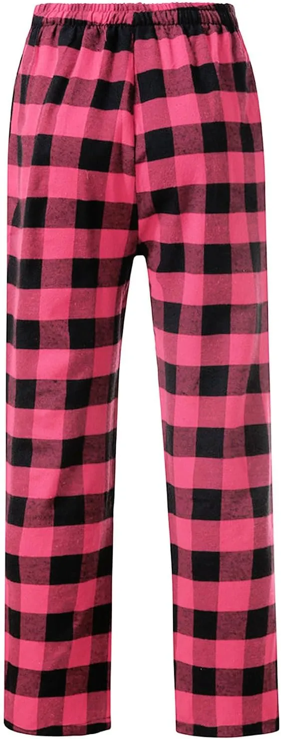 Womens Plaid Pajama Pants Sleepwear Loungewear High Waist Drawstring Long Pants Comfy Trousers Fall Fashion Clothes