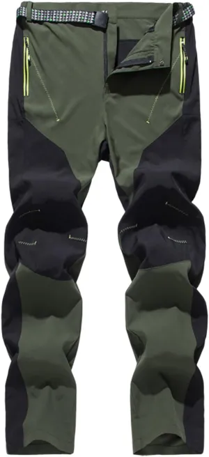 XUNRYAN Mens Hiking Pants Workout Lightweight Quick Dry Waterproof Outdoor Fishing Mountain Pants Trousers Activewear